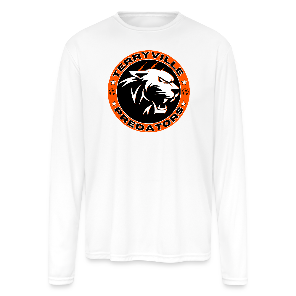 Men's Moisture Wicking Performance Long Sleeve T-Shirt - white