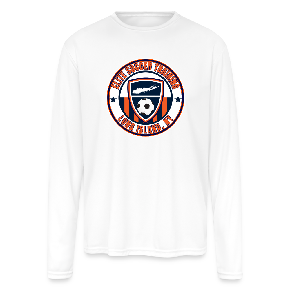 Men's Moisture Wicking Performance Long Sleeve T-Shirt - white